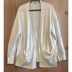 Madewell Cozy Cardigan Merino Wool Alpaca Size XXL Cream Pockets Sweater Open